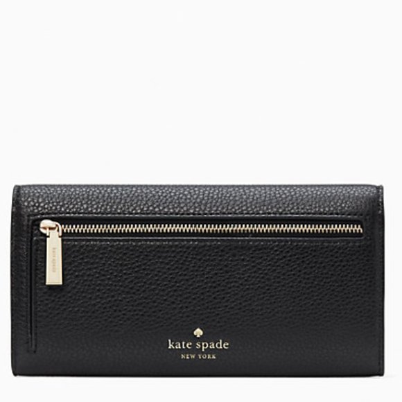 Kate Spade Marti Large Slim Flap Wallet Black - Picture 2 of 16
